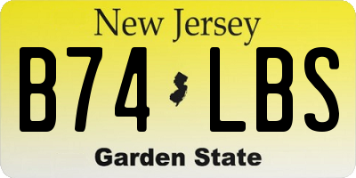 NJ license plate B74LBS
