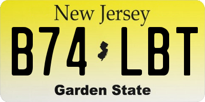 NJ license plate B74LBT