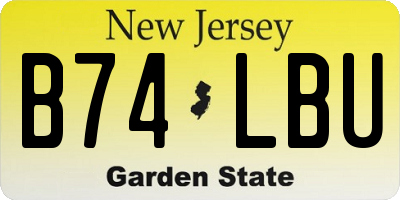 NJ license plate B74LBU