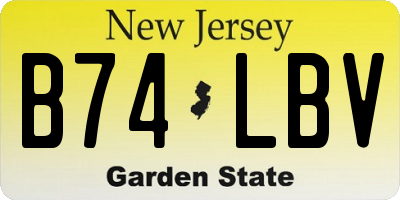 NJ license plate B74LBV