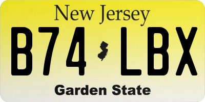 NJ license plate B74LBX