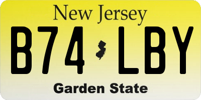 NJ license plate B74LBY