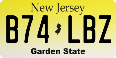 NJ license plate B74LBZ