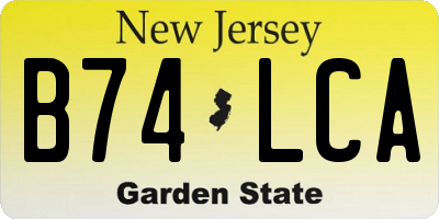 NJ license plate B74LCA