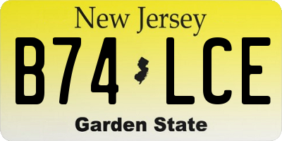 NJ license plate B74LCE