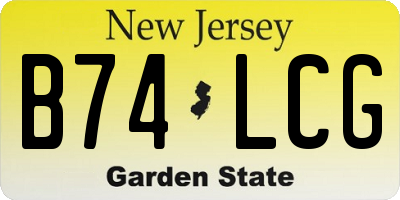 NJ license plate B74LCG