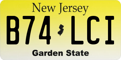 NJ license plate B74LCI