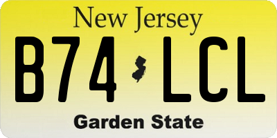NJ license plate B74LCL
