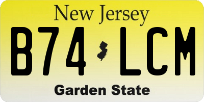 NJ license plate B74LCM