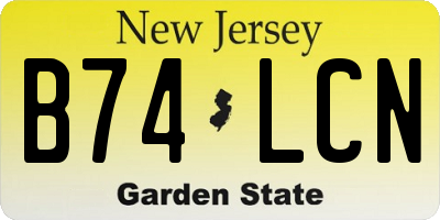 NJ license plate B74LCN