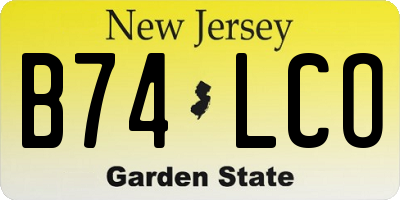 NJ license plate B74LCO