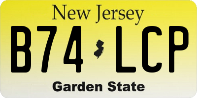 NJ license plate B74LCP