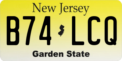 NJ license plate B74LCQ