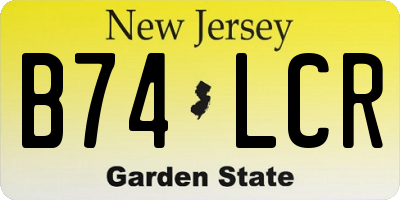 NJ license plate B74LCR