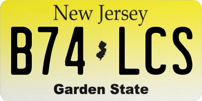 NJ license plate B74LCS