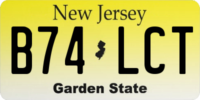 NJ license plate B74LCT