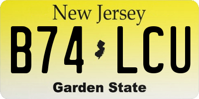 NJ license plate B74LCU