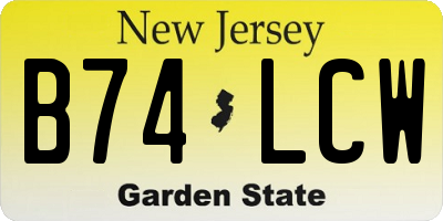 NJ license plate B74LCW