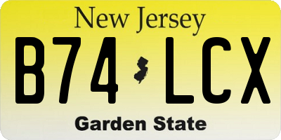 NJ license plate B74LCX