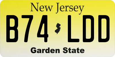 NJ license plate B74LDD