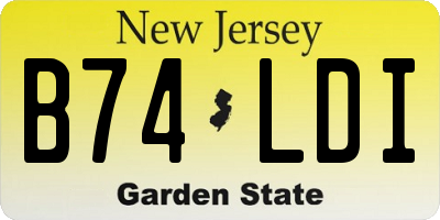NJ license plate B74LDI