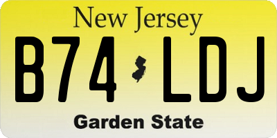 NJ license plate B74LDJ