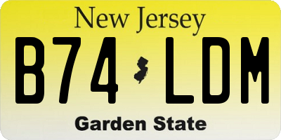 NJ license plate B74LDM