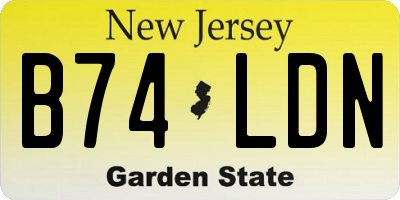 NJ license plate B74LDN