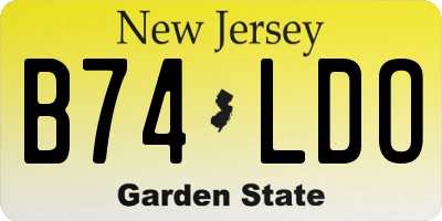 NJ license plate B74LDO