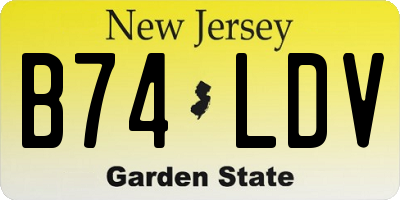 NJ license plate B74LDV