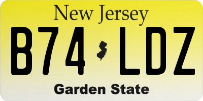 NJ license plate B74LDZ