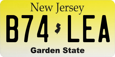 NJ license plate B74LEA