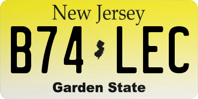 NJ license plate B74LEC