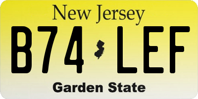 NJ license plate B74LEF