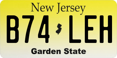 NJ license plate B74LEH
