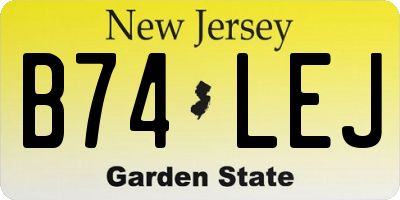 NJ license plate B74LEJ