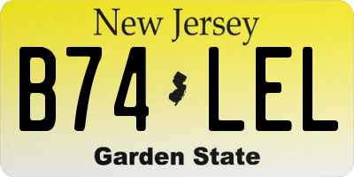 NJ license plate B74LEL