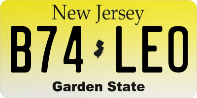 NJ license plate B74LEO