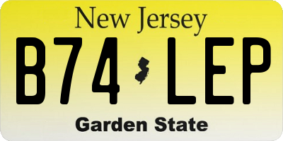 NJ license plate B74LEP