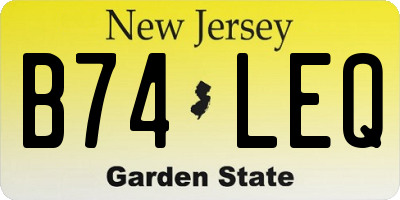 NJ license plate B74LEQ