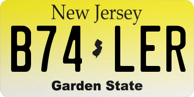 NJ license plate B74LER