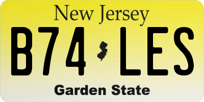 NJ license plate B74LES