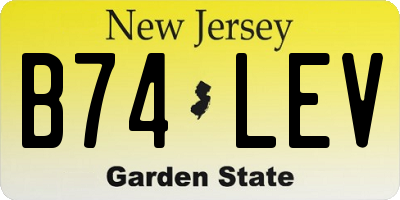 NJ license plate B74LEV