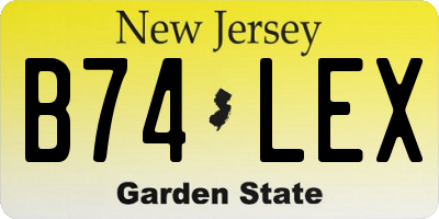 NJ license plate B74LEX