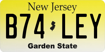 NJ license plate B74LEY