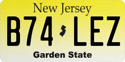 NJ license plate B74LEZ