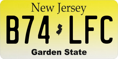NJ license plate B74LFC