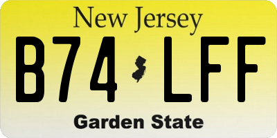 NJ license plate B74LFF