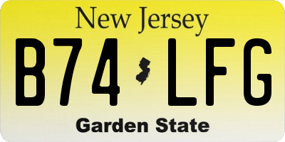 NJ license plate B74LFG
