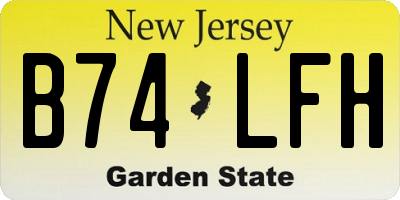 NJ license plate B74LFH